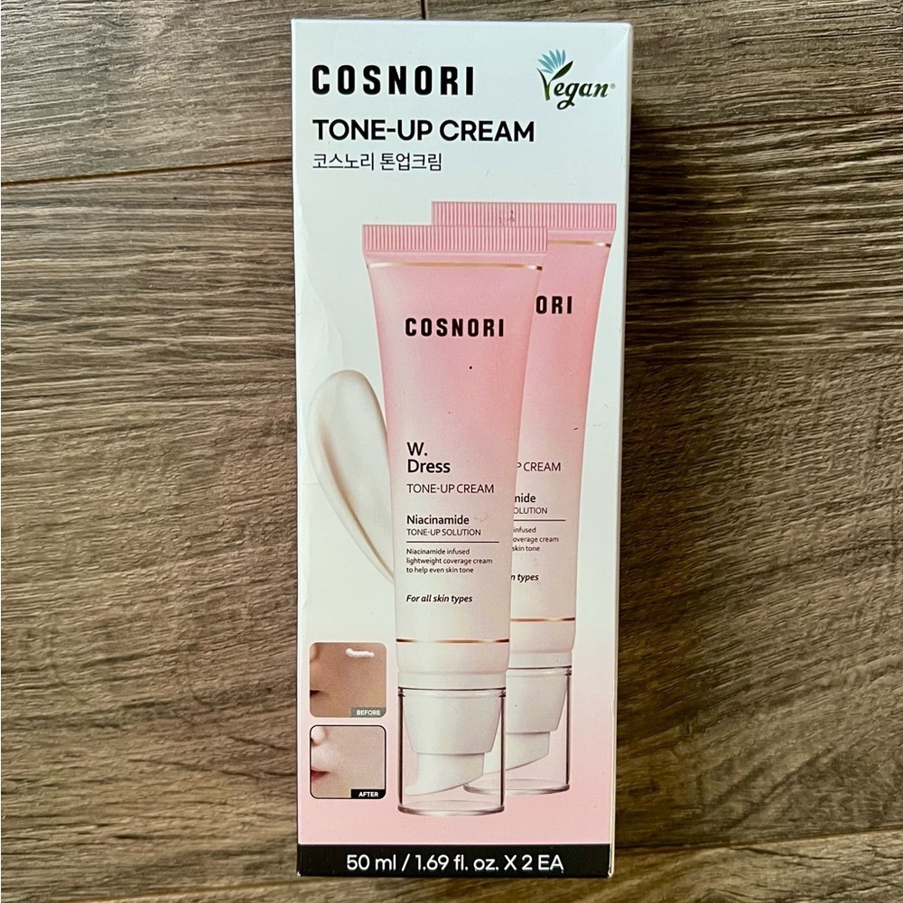 Cosnori W. Dress Tone-Up Cream Duo 50 ml x2 Vegan Niacinamide Brightening unused